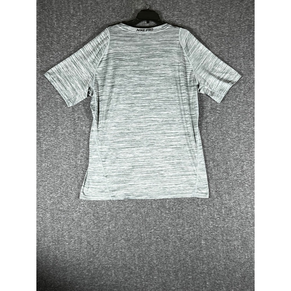 Nike Pro Dri-FIT Mens XL Fitted Space Dye Heathered Grey Training Shirt - Picture 2 of 8